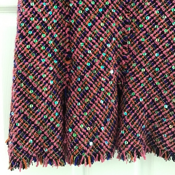 WD.NY Dark pink/ purple multicoloured tweed textured skirt size 4 - Picture 4 of 10